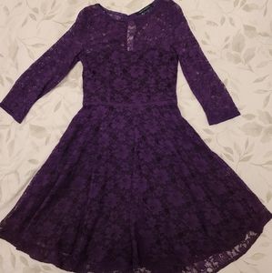 French Connection purple lace dress